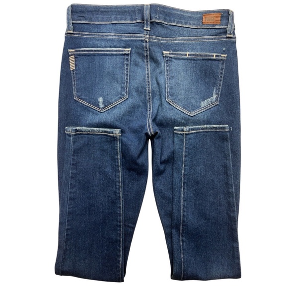 Paige Jeans Women 28 Blue Ultra Skinny Stretch Mildly Distressed Whiskering - Picture 4 of 15